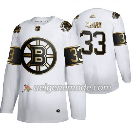 Herren Eishockey Boston Bruins Trikot Zdeno Chara 33 Adidas 2019-2020 Golden Edition Weiß Authentic